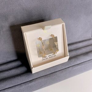 House of Harlow 1960 Cubic Zirconia Butterfly Hoop Earrings